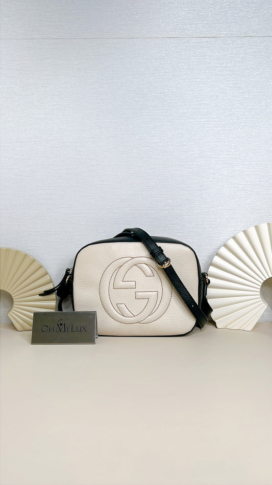 Gucci Soho Camera Bag in White / Black