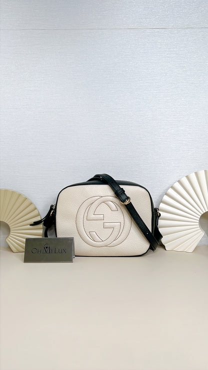 Gucci Soho Camera Bag in White / Black