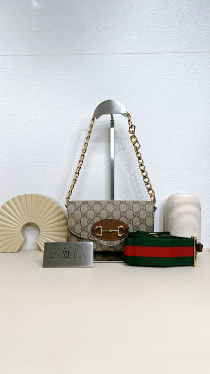 Gucci Supreme Mini Horsebit Chain Bag