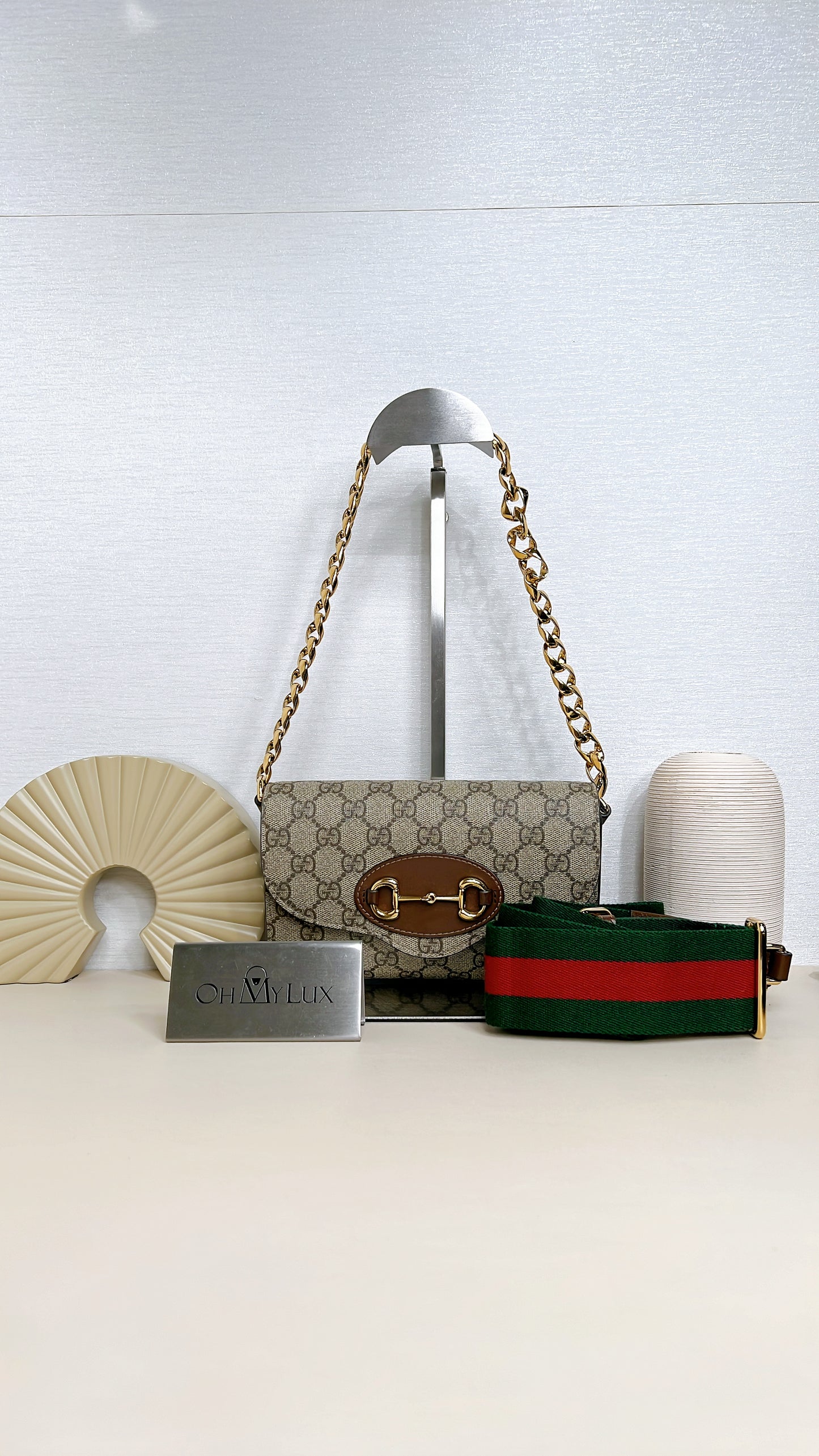 Gucci Supreme Mini Horsebit Chain Bag