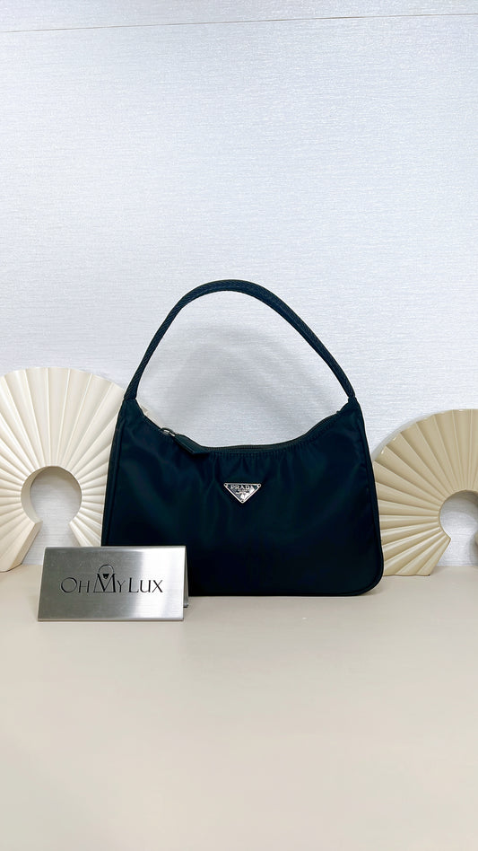 Prada Nylon Hobo Bag in Black
