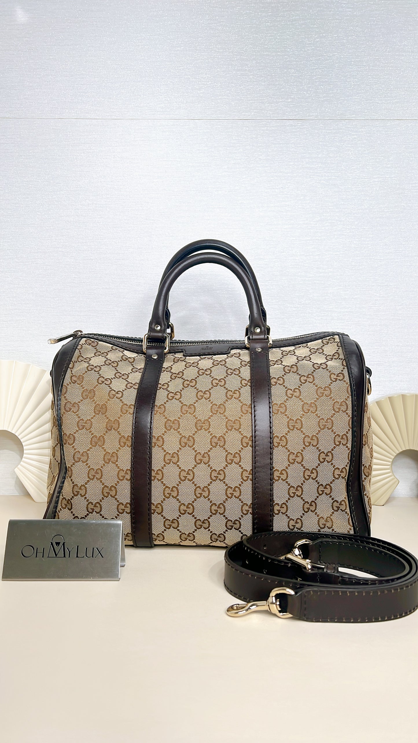 Gucci Canvas Boston Bag