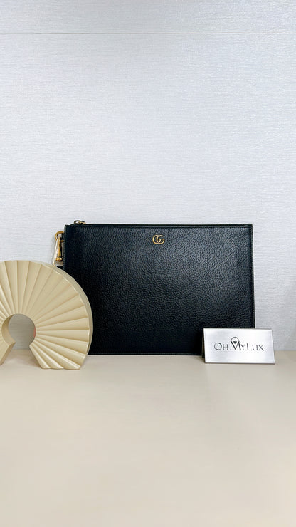 Gucci GG Marmont Clutch in Black GHW