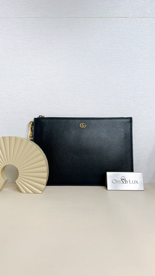 Gucci GG Marmont Clutch in Black GHW