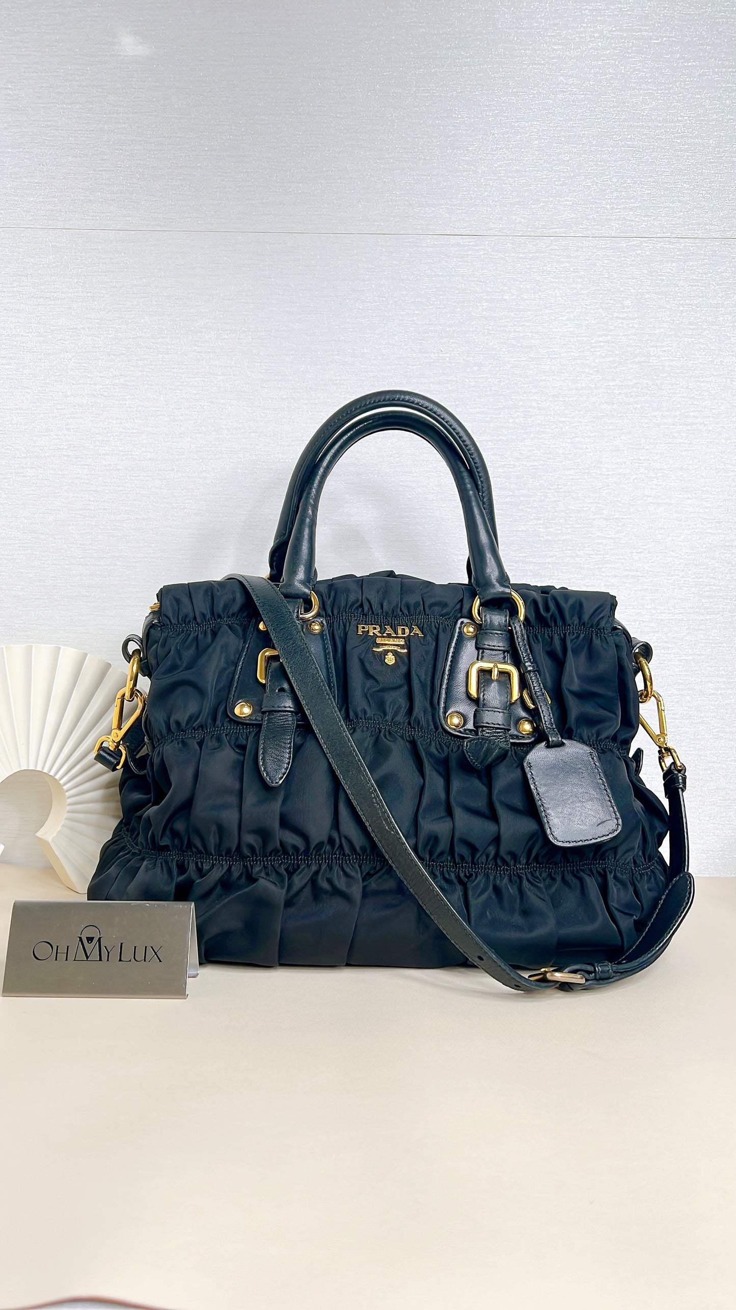 Prada Gaufre Nylon in Black