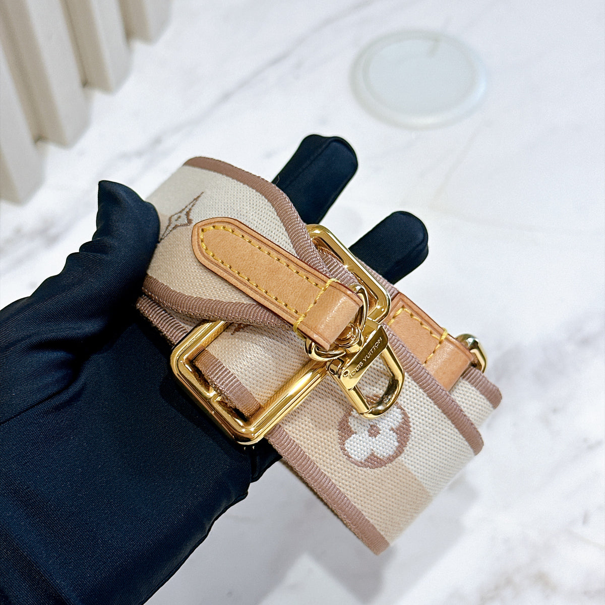 LV Monogram Speedy 20 in Beige Strap