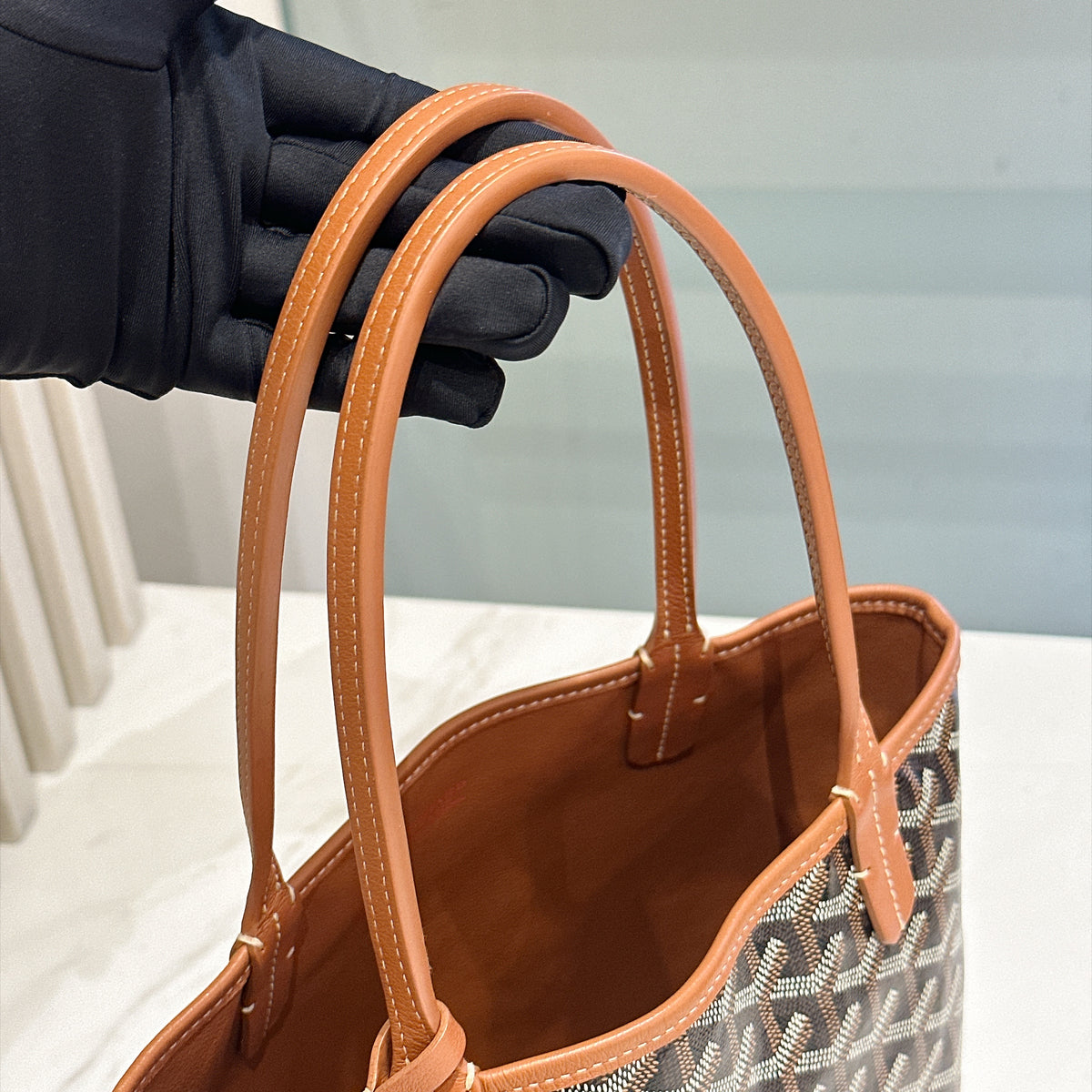 Goyard Mini Anjou in Black and Tan