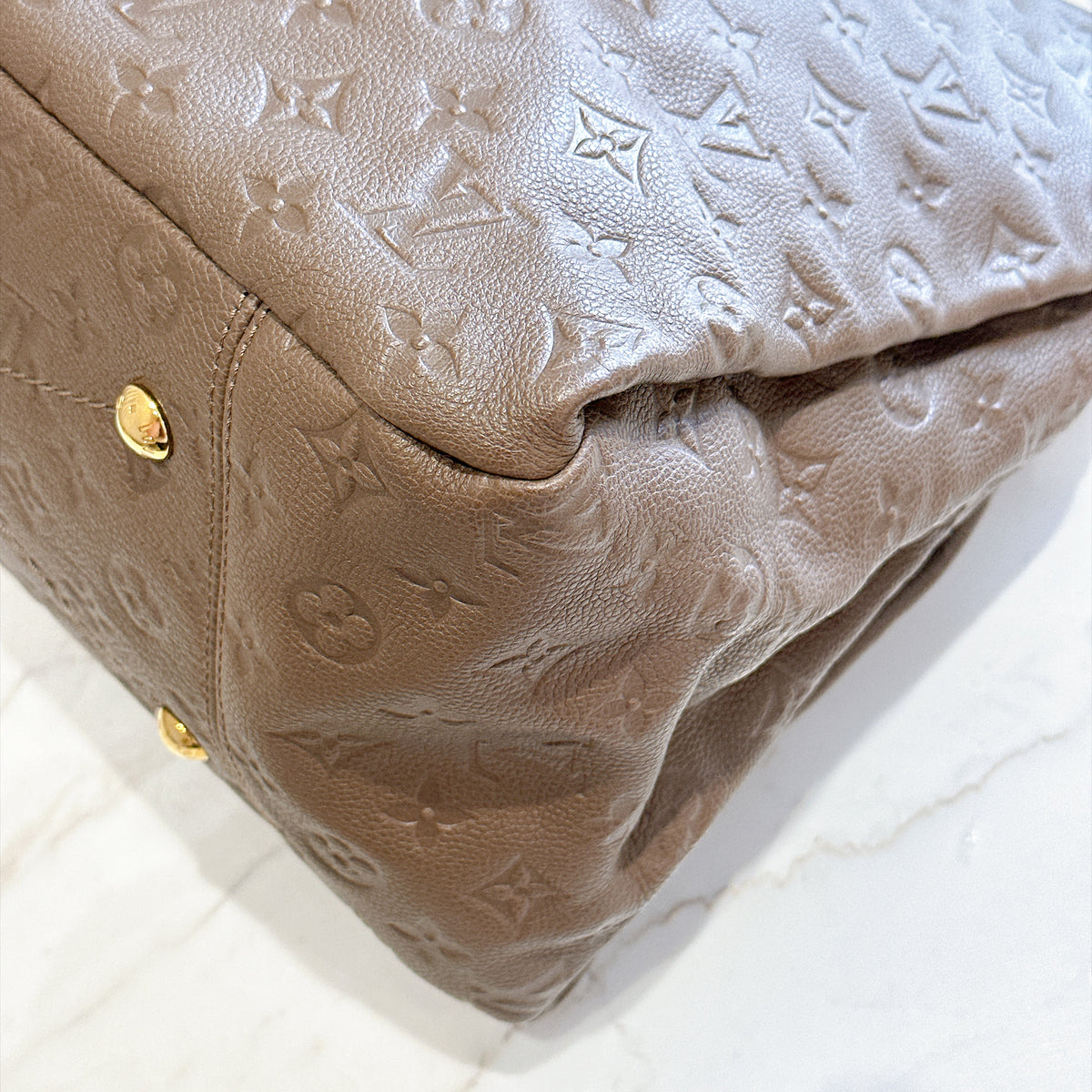 LV Artsy MM Monogram Empreinte Leather in Terre
