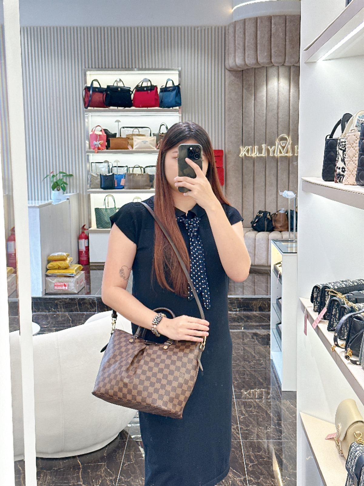 LV Damier Ebene Siena PM