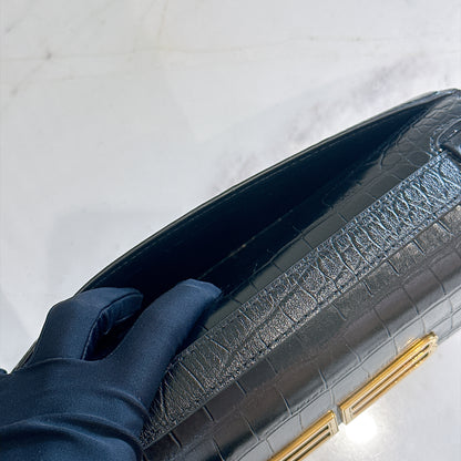 Balenciaga Gossip Small in Black Crocodile Embossed Calfskin