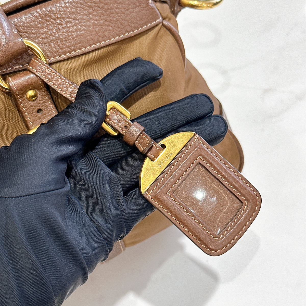 Prada BN2032 Tessuto Nylon & Soft Calf Leather Trim