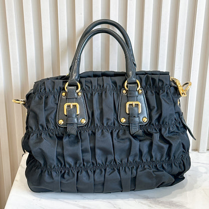 Prada Gaufre Tote Bag in Black Nylon