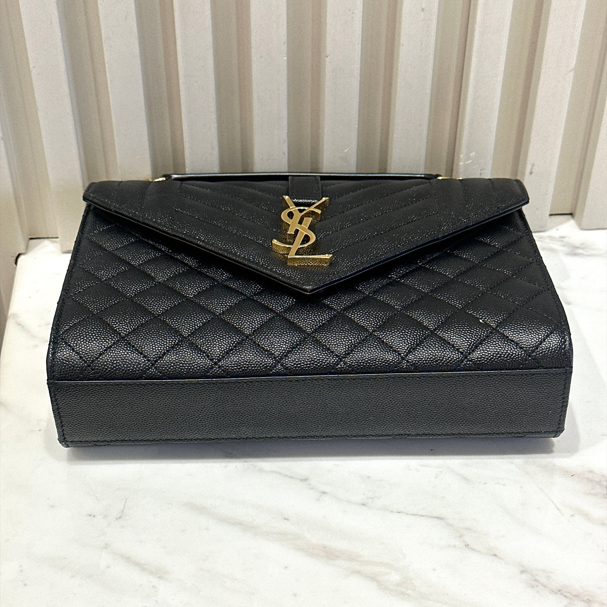 YSL Envelope Medium in Black GHW