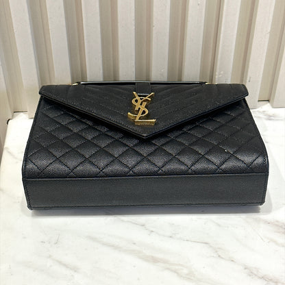YSL Envelope Medium in Black GHW