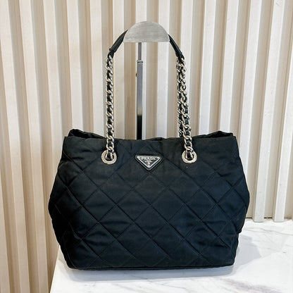 Prada Quilted Tessuto Nylon Chain Shoulder Tote