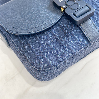 Dior Small Saddle Messenger in Blue Oblique
