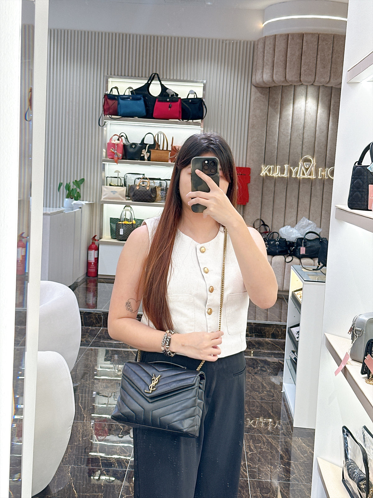 YSL Lou Lou Small in Black GHW