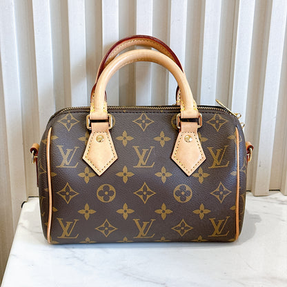 LV Monogram Speedy 20 in Beige Strap