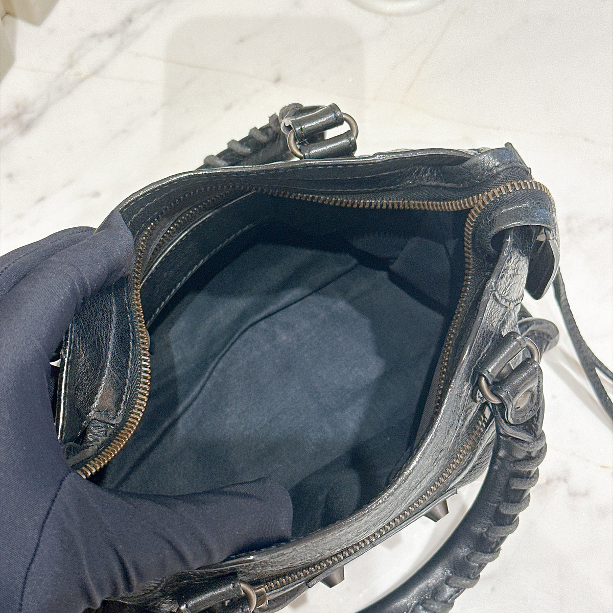 Balenciaga Le City Mini In Black Arena Lambskin