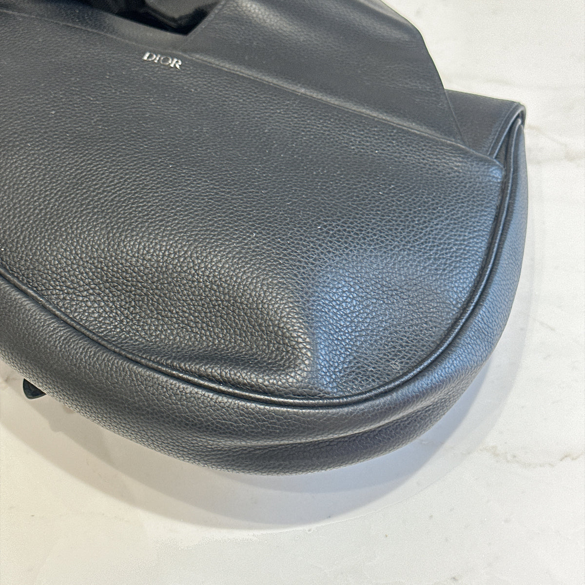 Dior Saddle Maxi in Black Grained Calf Leather