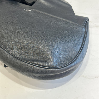 Dior Saddle Maxi in Black Grained Calf Leather