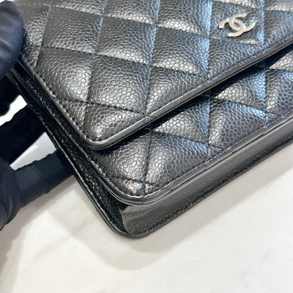 Chanel Wallet On Chain in Black Caviar SHW