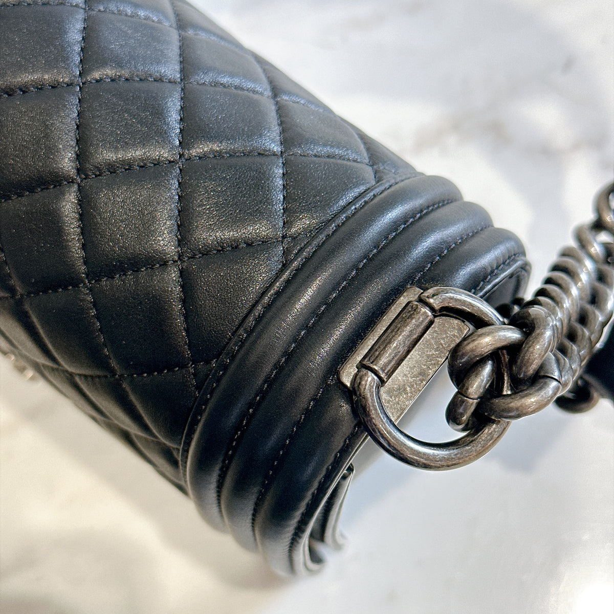 Chanel Boy Old Medium in Black Lambskin