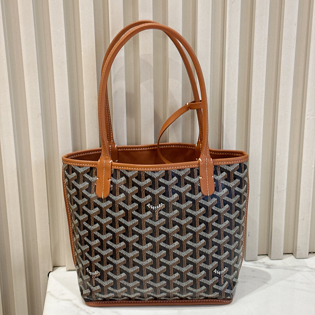 Goyard Mini Anjou in Black and Tan