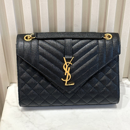 YSL Envelope Medium in Black GHW