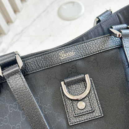 Gucci Black GG Canvas Abbey D-Ring Tote Bag