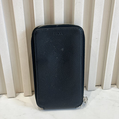 Dior Saddle Maxi in Black Grained Calf Leather