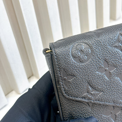 LV Felicie Pochette in Black Empreinte Leather