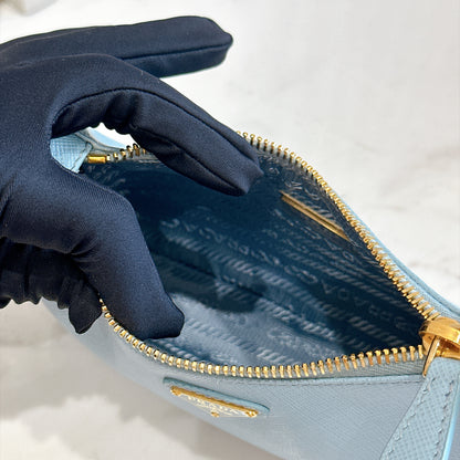 Prada 3 in 1 Hobo Bag in Blue Saffiano