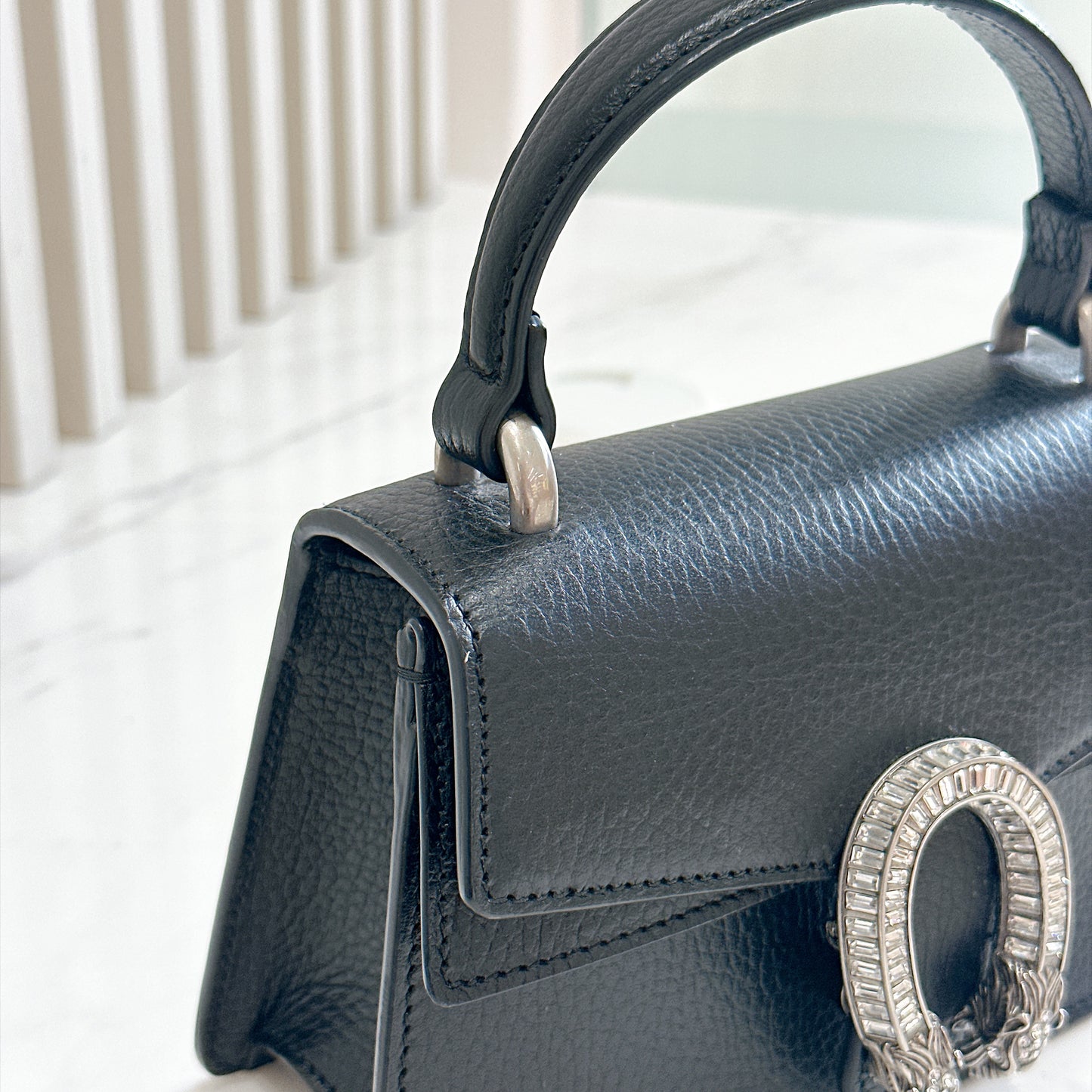 Gucci Mini Dionysus Handle with Crystals in Black