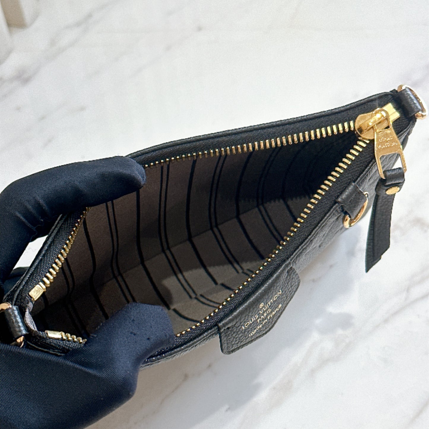 LV Easy Pouch in Black Empreinte Leather