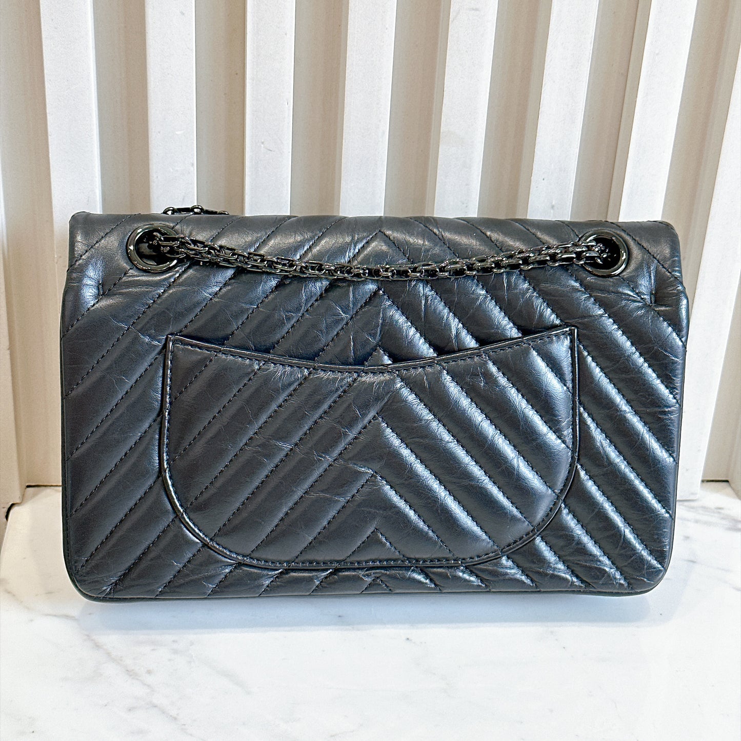 Chanel 2.55 So Black Small Reissue in Chevron