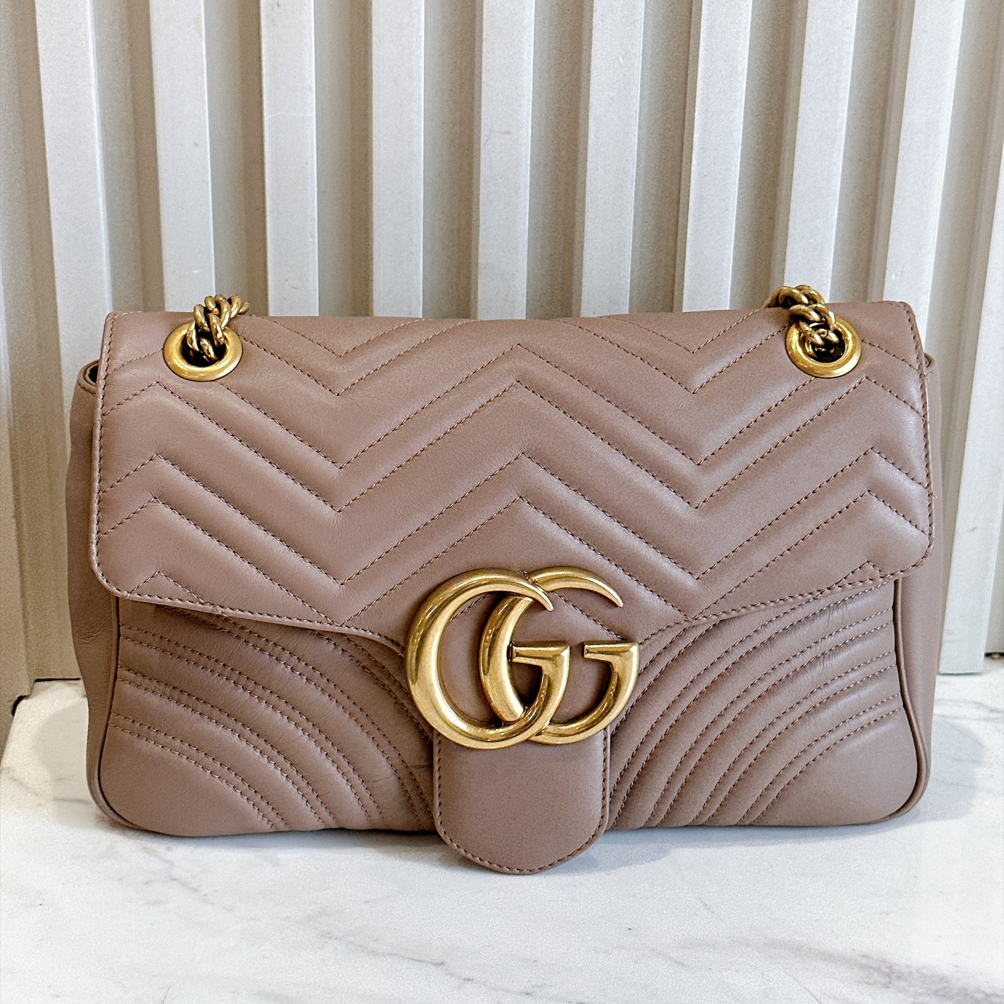 Gucci Marmont Medium Flap in Rose Pink