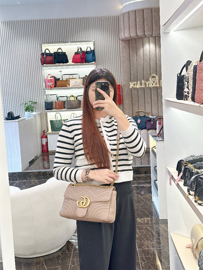 Gucci Marmont Medium Flap in Rose Pink