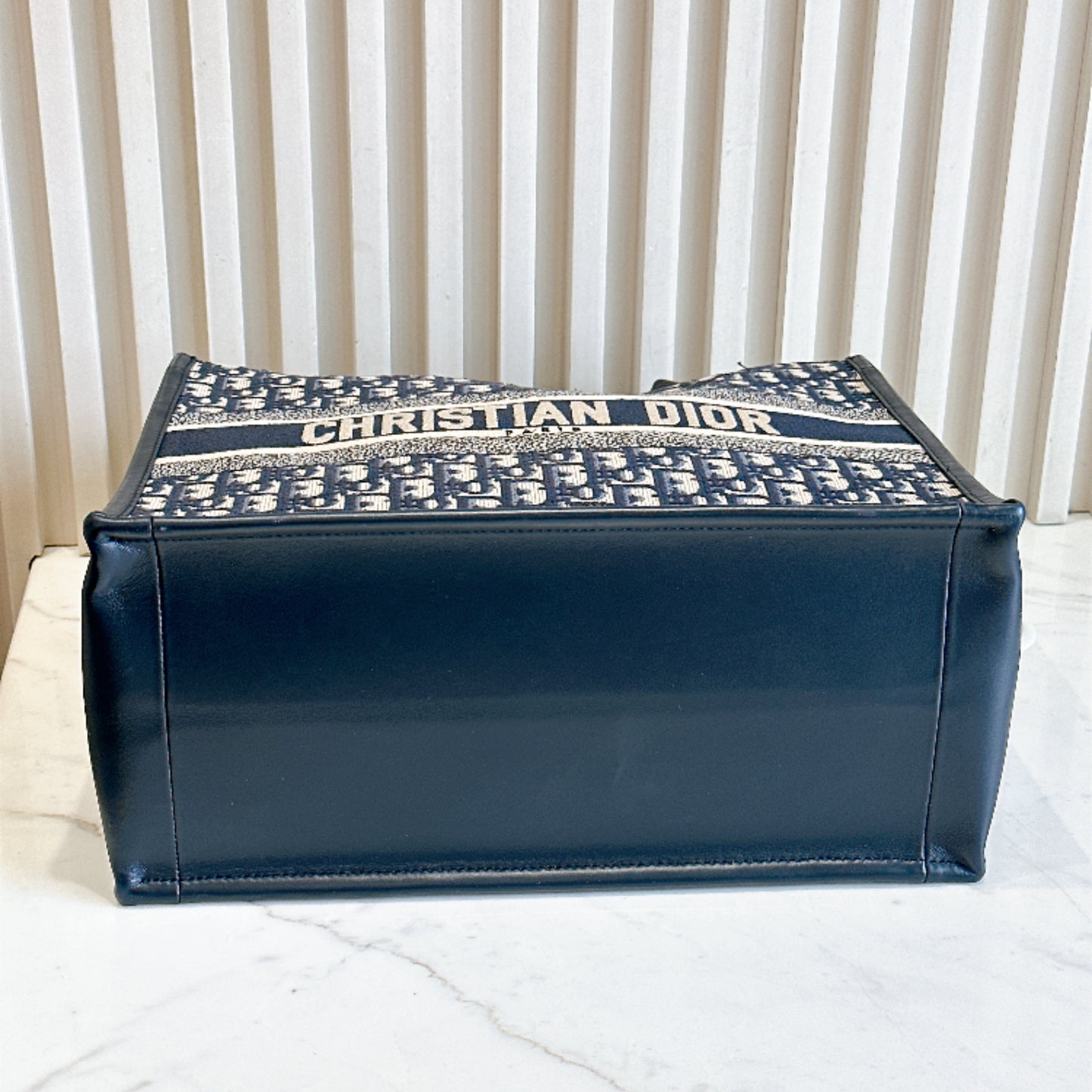 Dior Medium Book Tote In Blue Oblique and Calfskin