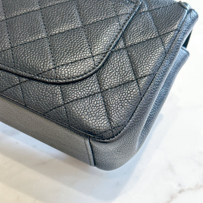Chanel CC Filigree Black Flap Bag in Caviar GHW