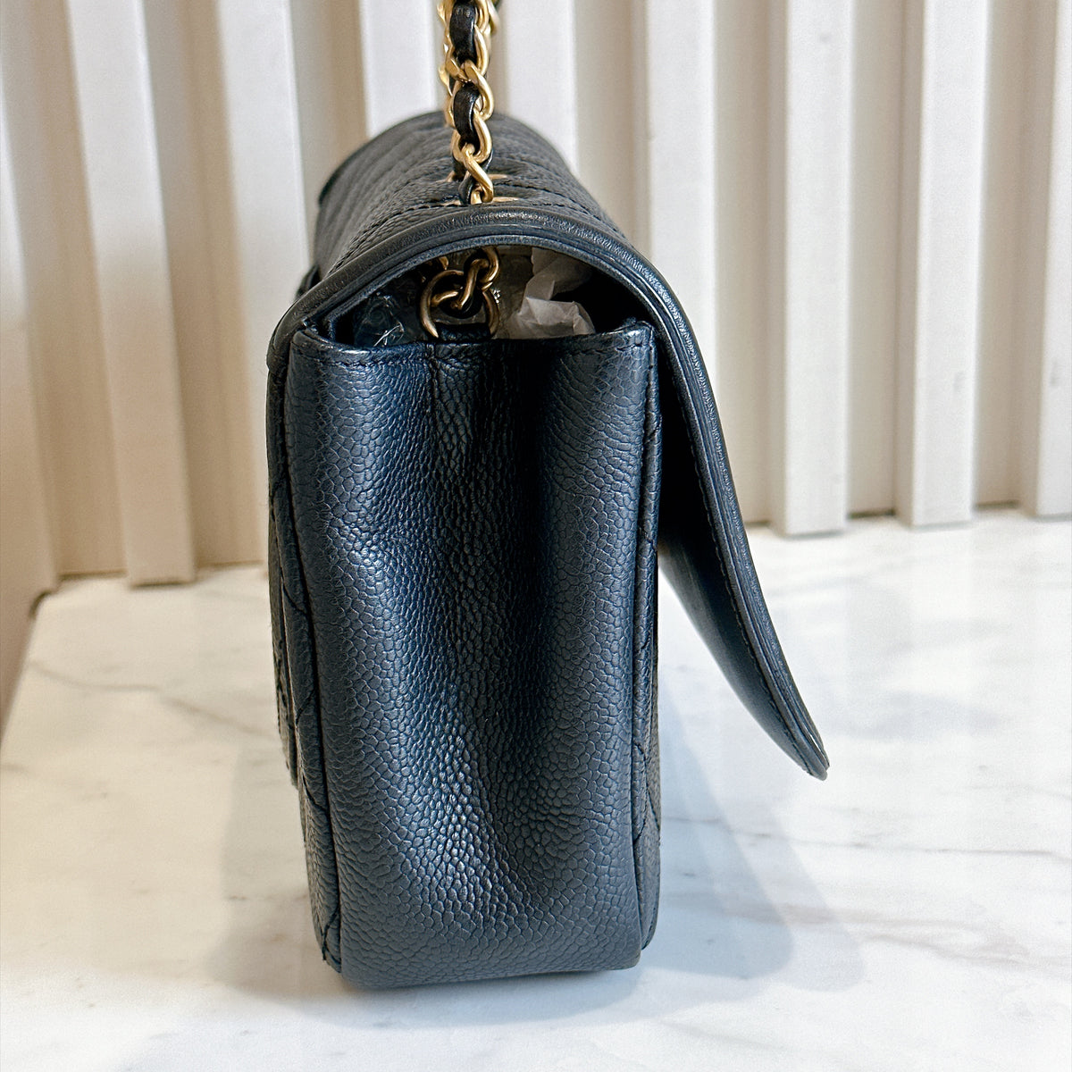 Chanel CC Filigree Black Flap Bag in Caviar GHW