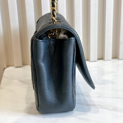 Chanel CC Filigree Black Flap Bag in Caviar GHW