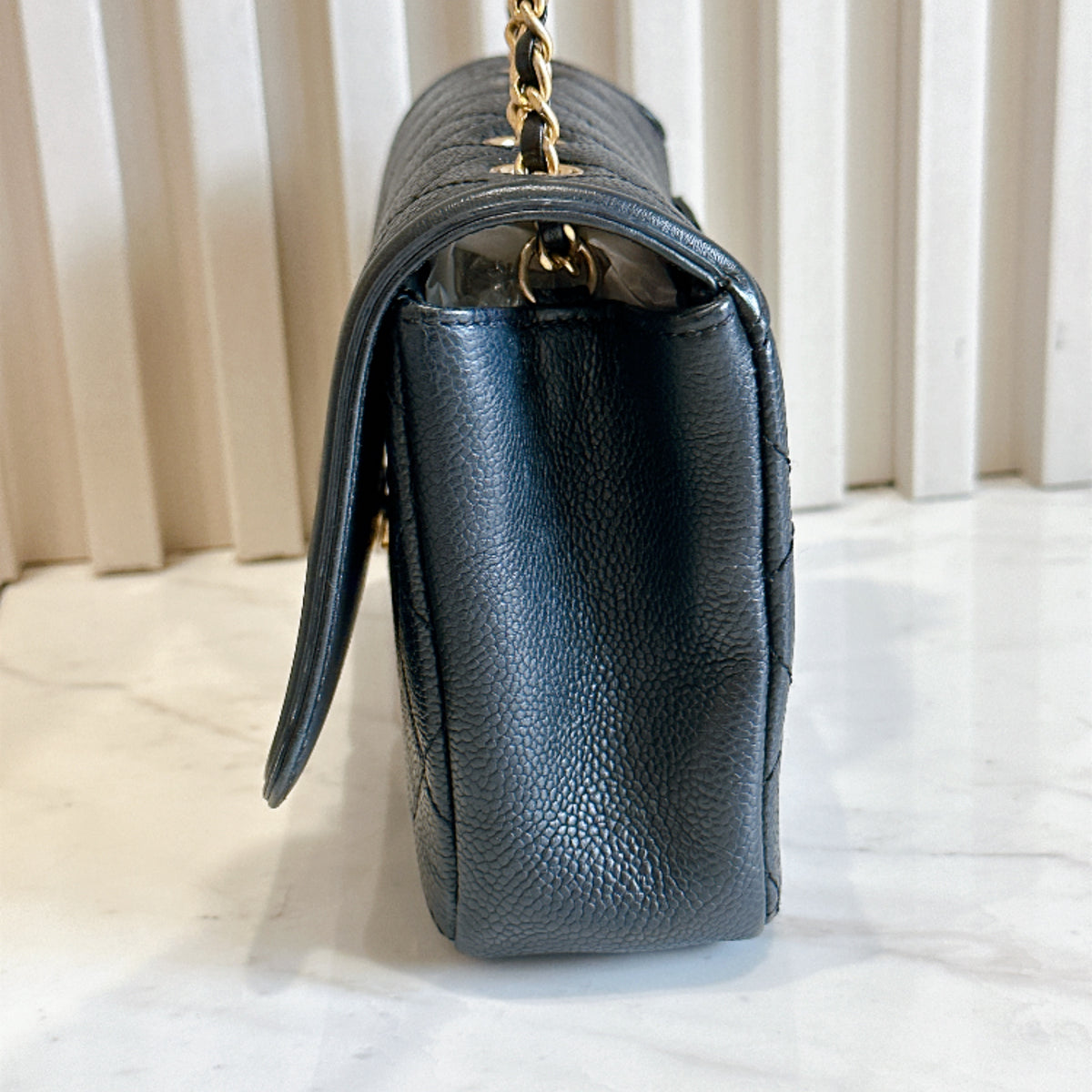 Chanel CC Filigree Black Flap Bag in Caviar GHW