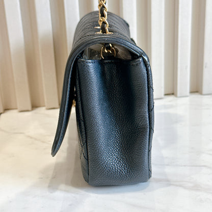 Chanel CC Filigree Black Flap Bag in Caviar GHW