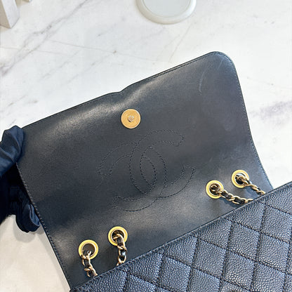 Chanel CC Filigree Black Flap Bag in Caviar GHW