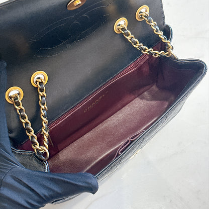 Chanel CC Filigree Black Flap Bag in Caviar GHW