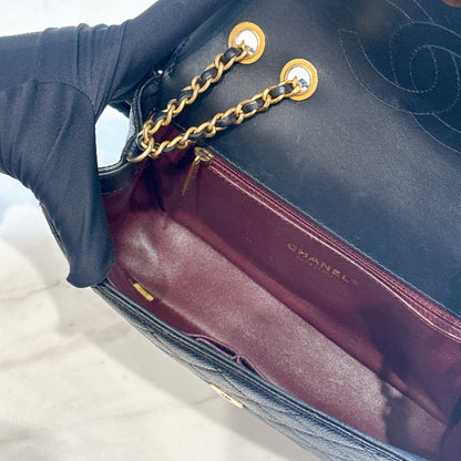 Chanel CC Filigree Black Flap Bag in Caviar GHW