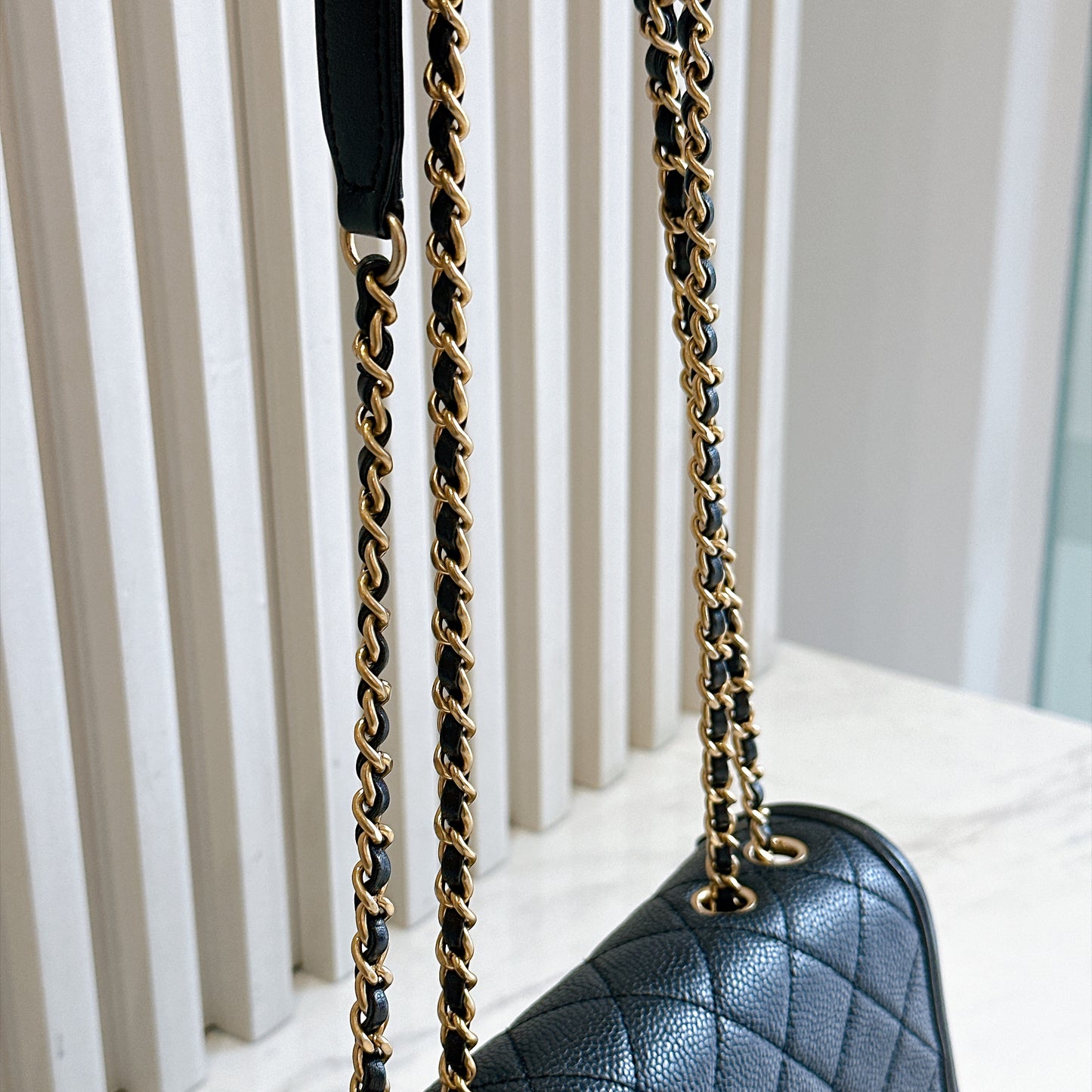 Chanel CC Filigree Black Flap Bag in Caviar GHW