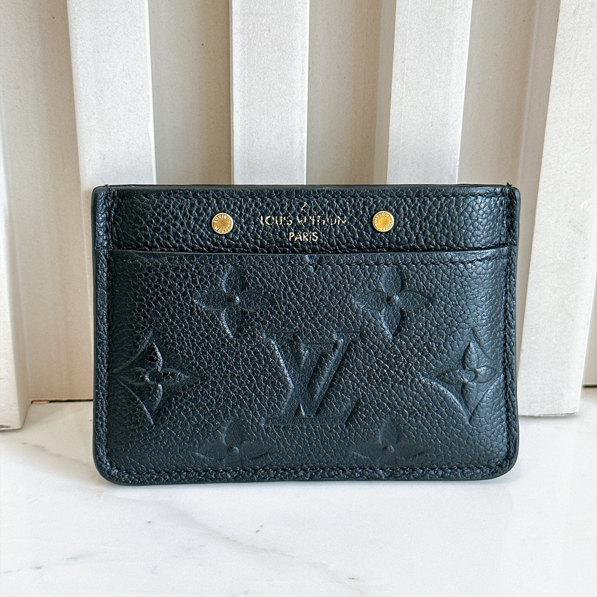 LV Card Holder in Black Empreinte Leather