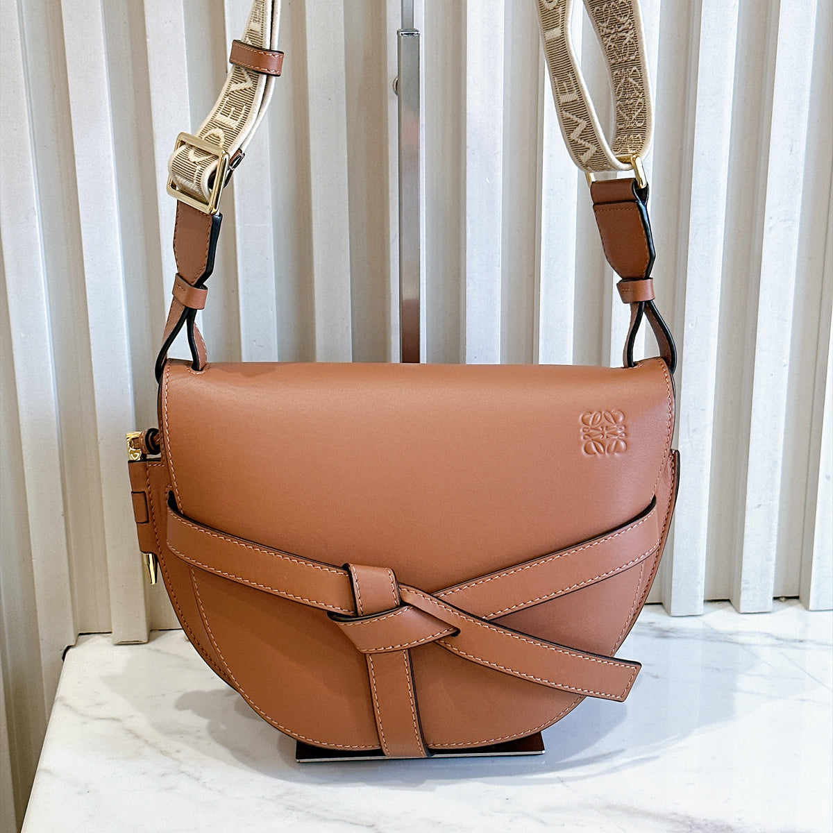 Loewe Gate Small in Tan Calfskin